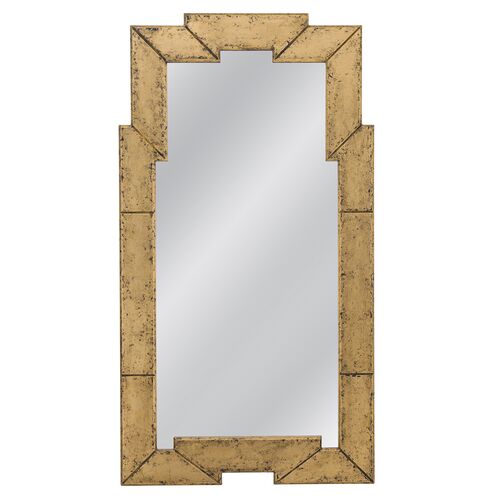 Sky Art Deco Floor Mirror, Antique Gold