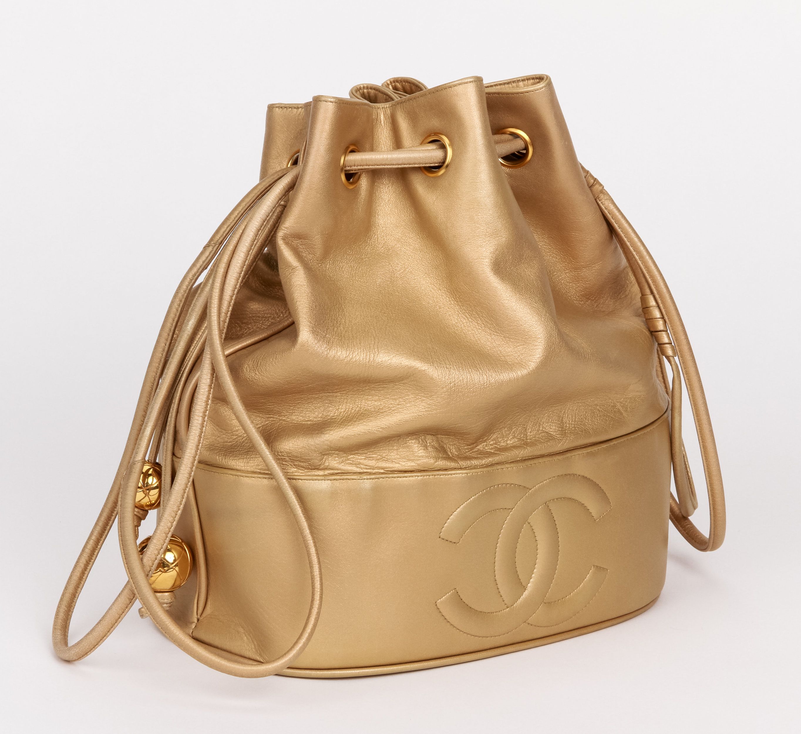 Chanel Rare Vintage 90's Collectors Drawstring Bucket Tote Bag For