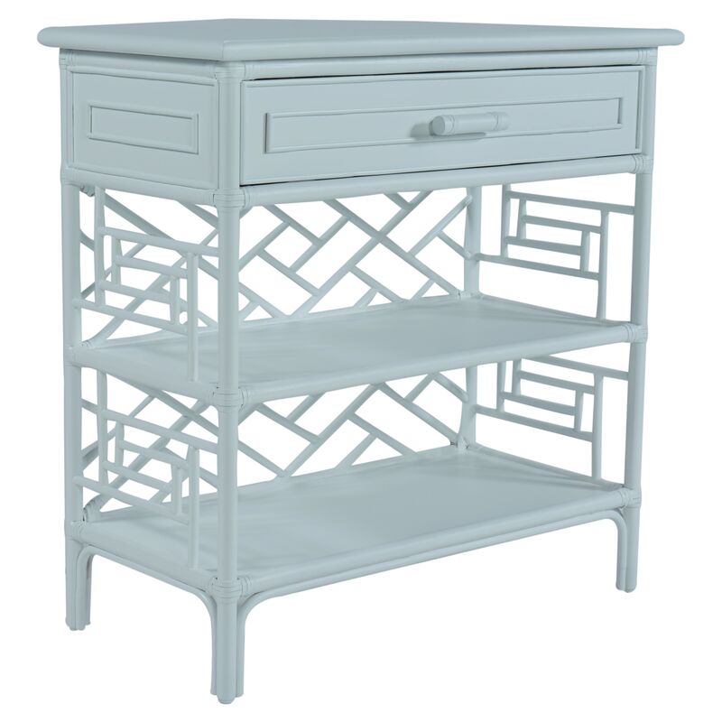 Chippendale Side Table, Light Blue