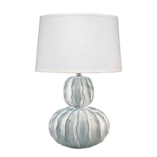Oceane Gourd Table Lamp, Blue/White~P77537358