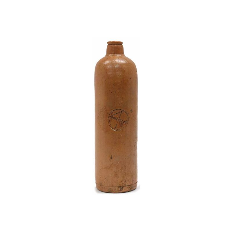 19th-C. Dutch Salt Glazed Gin Bottle