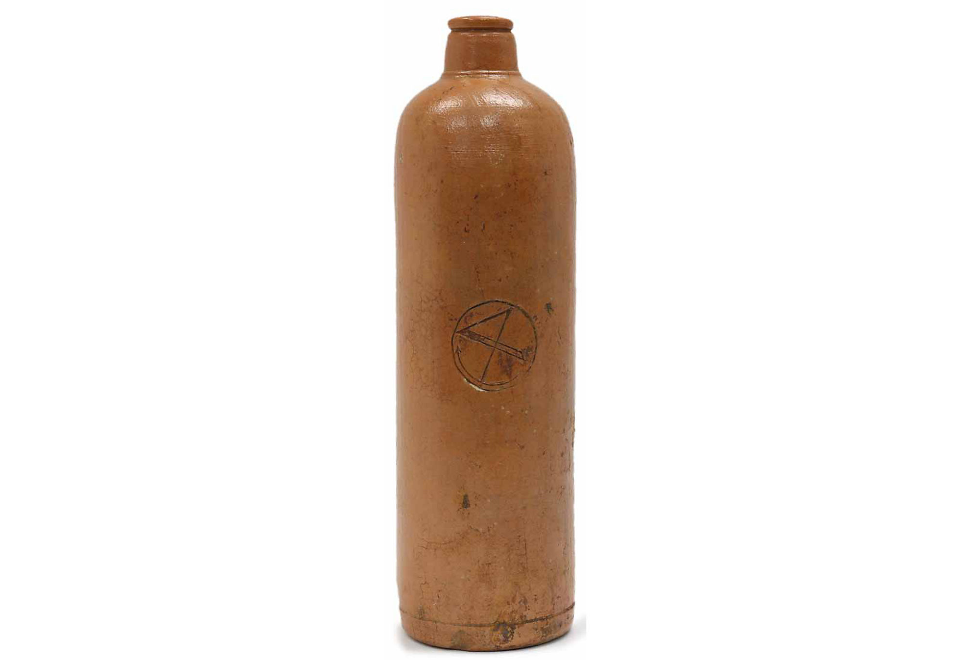 19th-C. Dutch Salt Glazed Gin Bottle~P77598241
