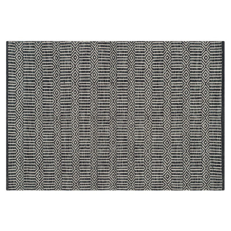 Wickham Flat-Weave Rug, Ivory/Dark Gray