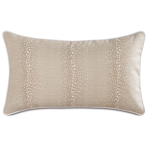 Evie 13x22 Outdoor Lumbar Pillow, Tan/White~P77578708