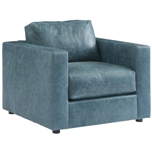 Granville Leather Chair, Blue Granville Leather Chair, Blue