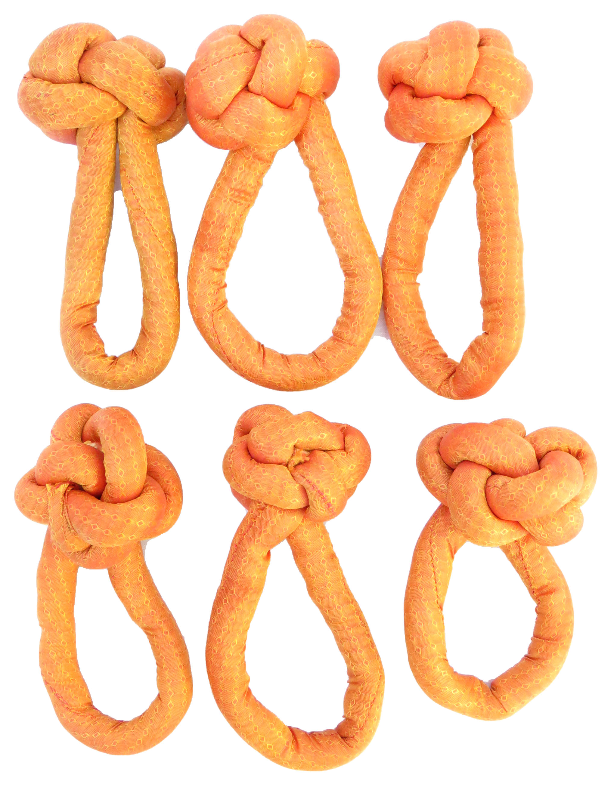 Melon Orange Fabric Knot Napkin Ring S/6