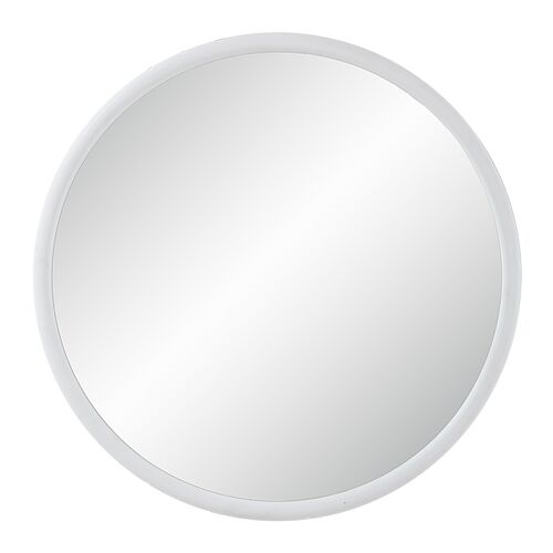 Enzo Round Wall Mirror, Matte White