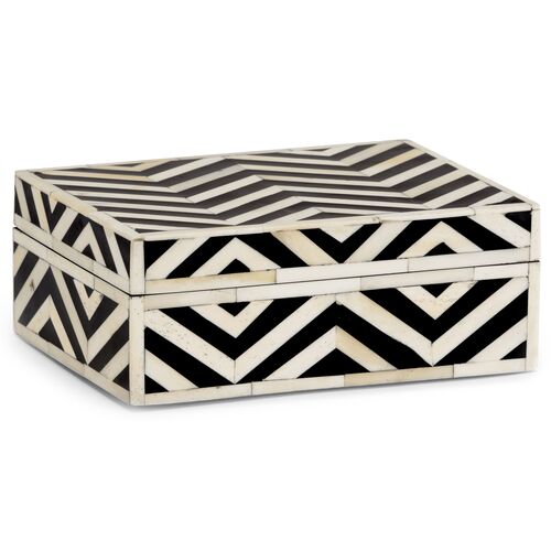 8" Peru Jewelry Box, Black/Ivory~P77451029
