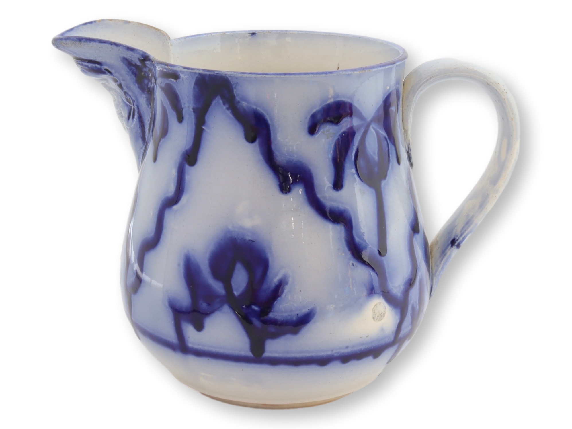Antique Enlish Flow Blue Pitcher~P77703647