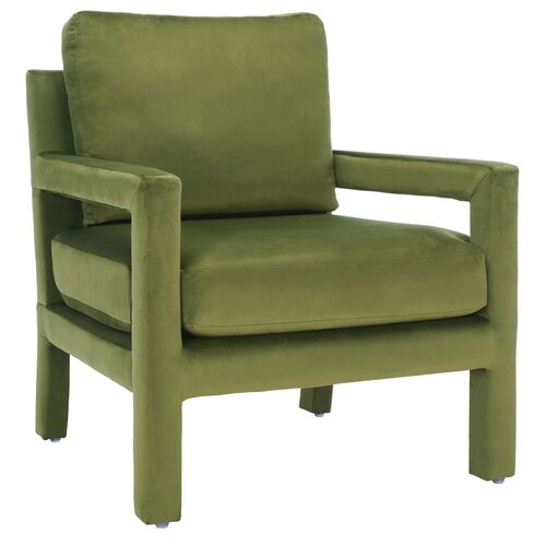 Novella Velvet Accent Chair, Olive Green Novella Velvet Accent Chair, Olive Green