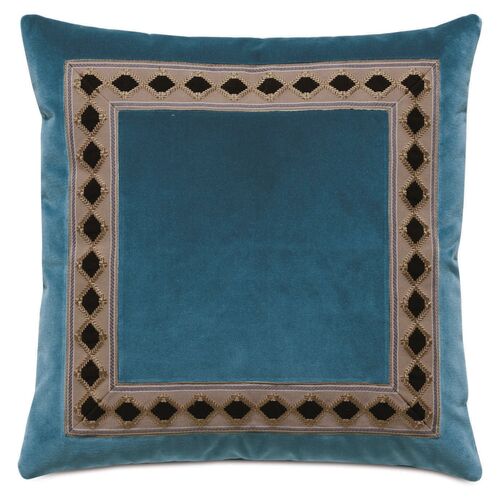 Betsy 20x20 Velvet Pillow, Blue~P77634415