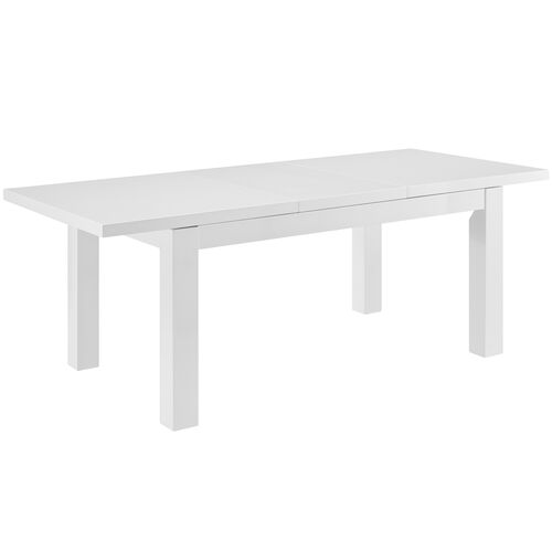 Lumiera 80" Extension Dining Table, High Gloss White