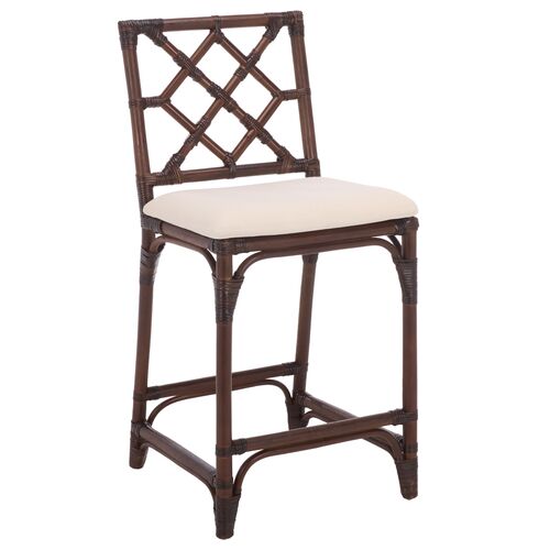 Adrien Rattan Counter Stool with Cushion Adrien Rattan Counter Stool with Cushion