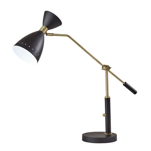 Jax Desk Lamp, Black/Brass~P69529916