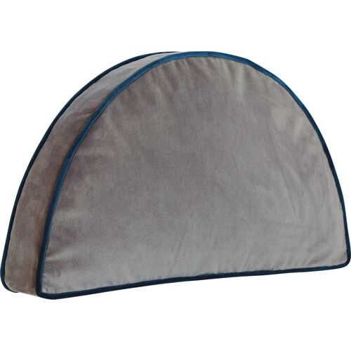 Nova 12x23 Demilune Velvet Pillow, Gray