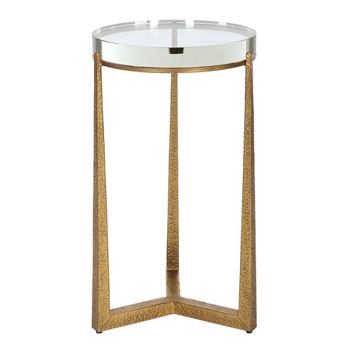 Pasqual Round Accent Table, Gold