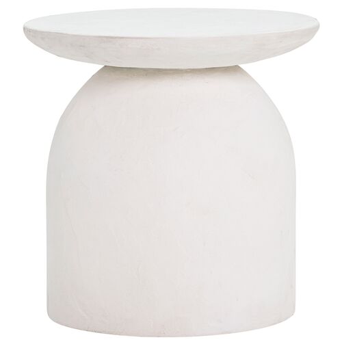 Skylar Concrete Indoor/Outdoor Side Table, White