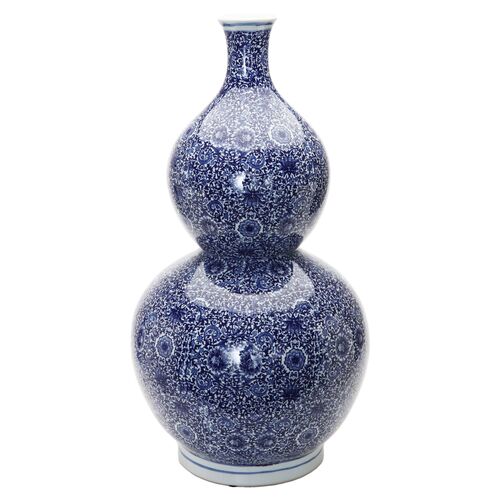 Yasmin Gourd Vase, blue/white~P76651059
