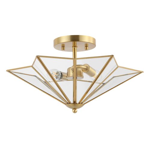 Ronnika 2-Light 16" Star Flush Mount, Brass