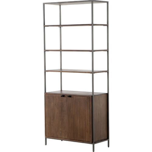 Drew 83" Tall Bookshelf, Iron/Auburn~P77642245