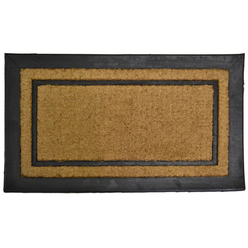 18x30 York Rectangle Doormat, Brown/Black