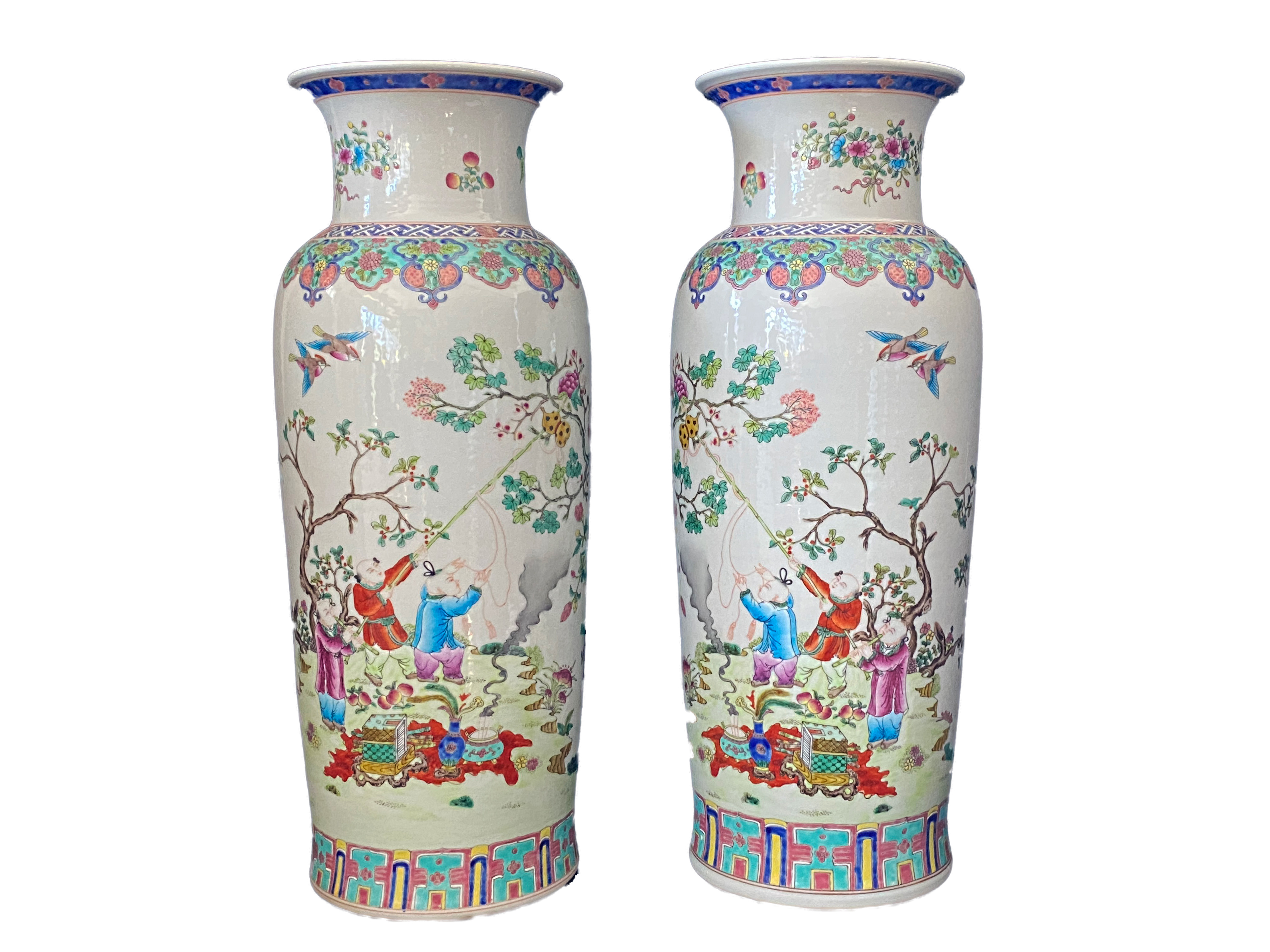 Chinoiserie Famille Rose Vases-Pair~P77607971