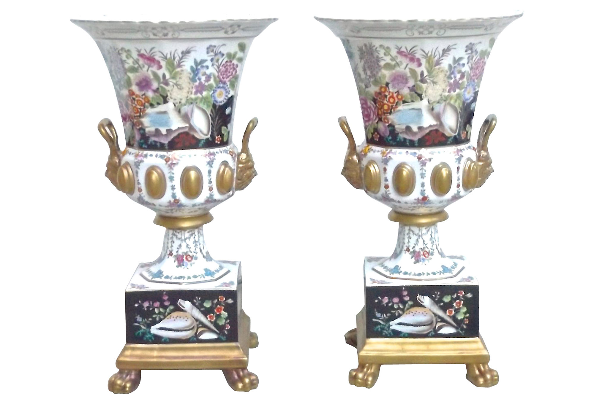 Chelsea House Floral-Shell Urn Vases, Pr~P77176386