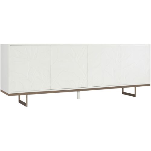 Melange Passerine 4-Door Credenza, Ivory