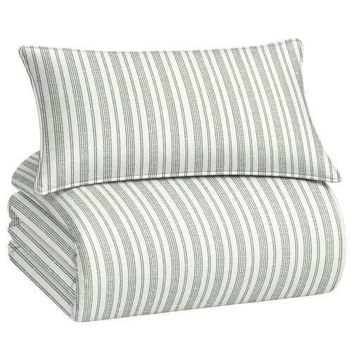 Meridian Stripe Duvet Cover & Sham Set Meridian Stripe Duvet Cover & Sham Set