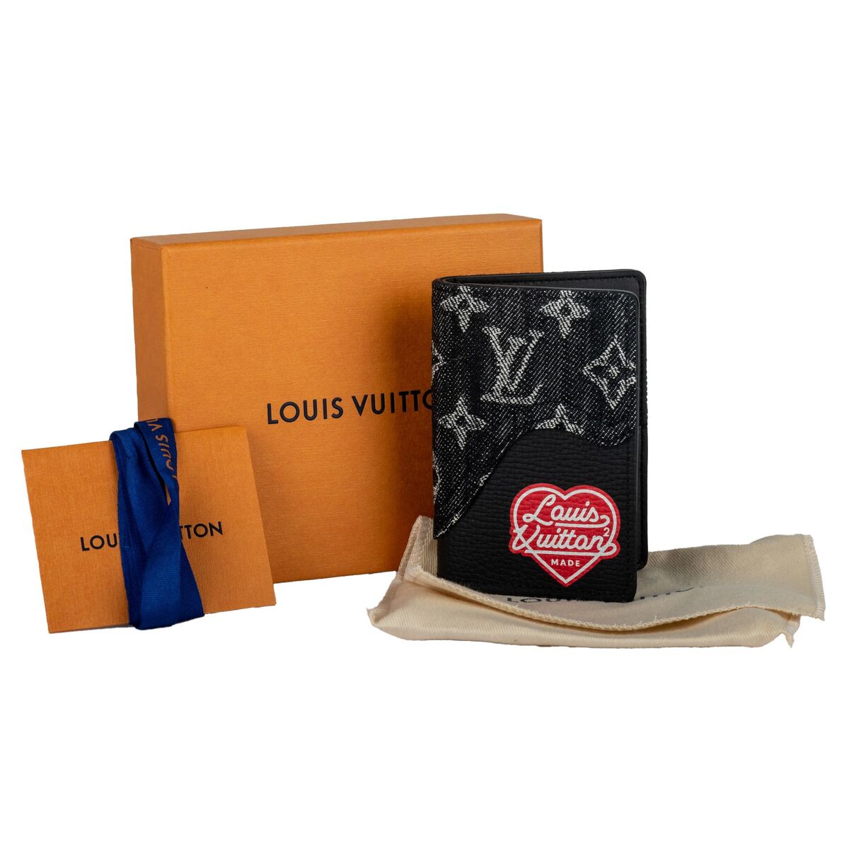 Louis Vuitton X NIGO Taurillon Monogram Denim Drip Pocket Organizer Black  in 2023