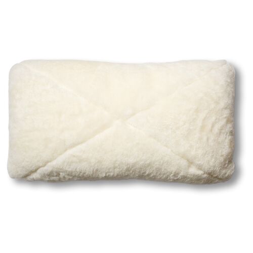 Rae 12x23 Lumbar Pillow, Ivory Shearling/Saddle~P77390811