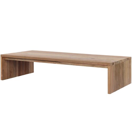 Evie Outdoor Coffee Table, Reclaimed Natural Teak