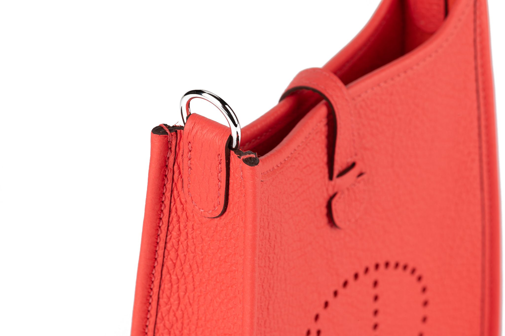 Hermes Rose Jaipur Clemence Leather Evelyne TPM Bag