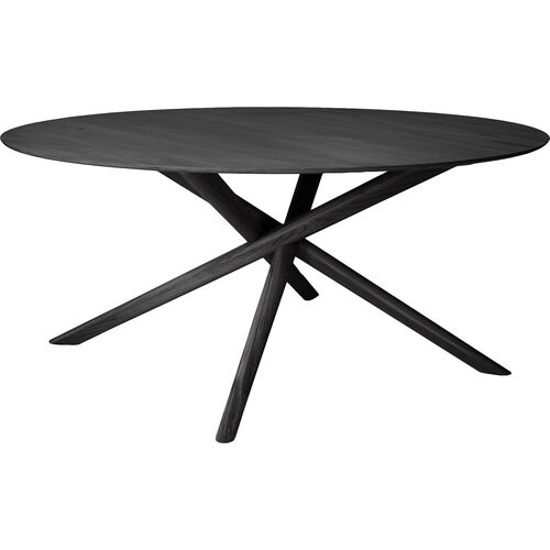 Mikado Circular Dining Table, Black Oak~P111126007