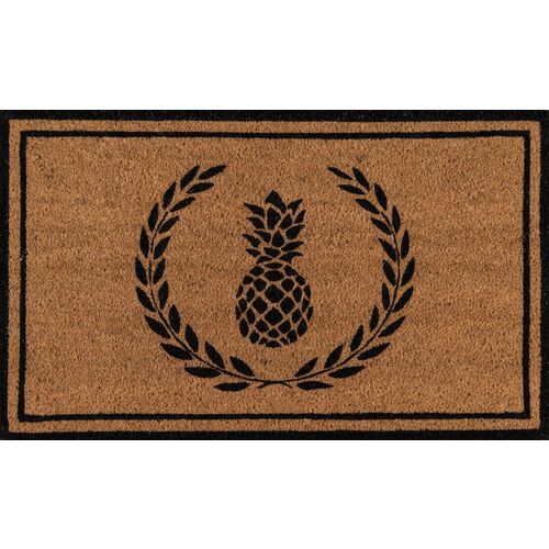 1'6"x2'6" Pineapple Doormat, Black~P64570075