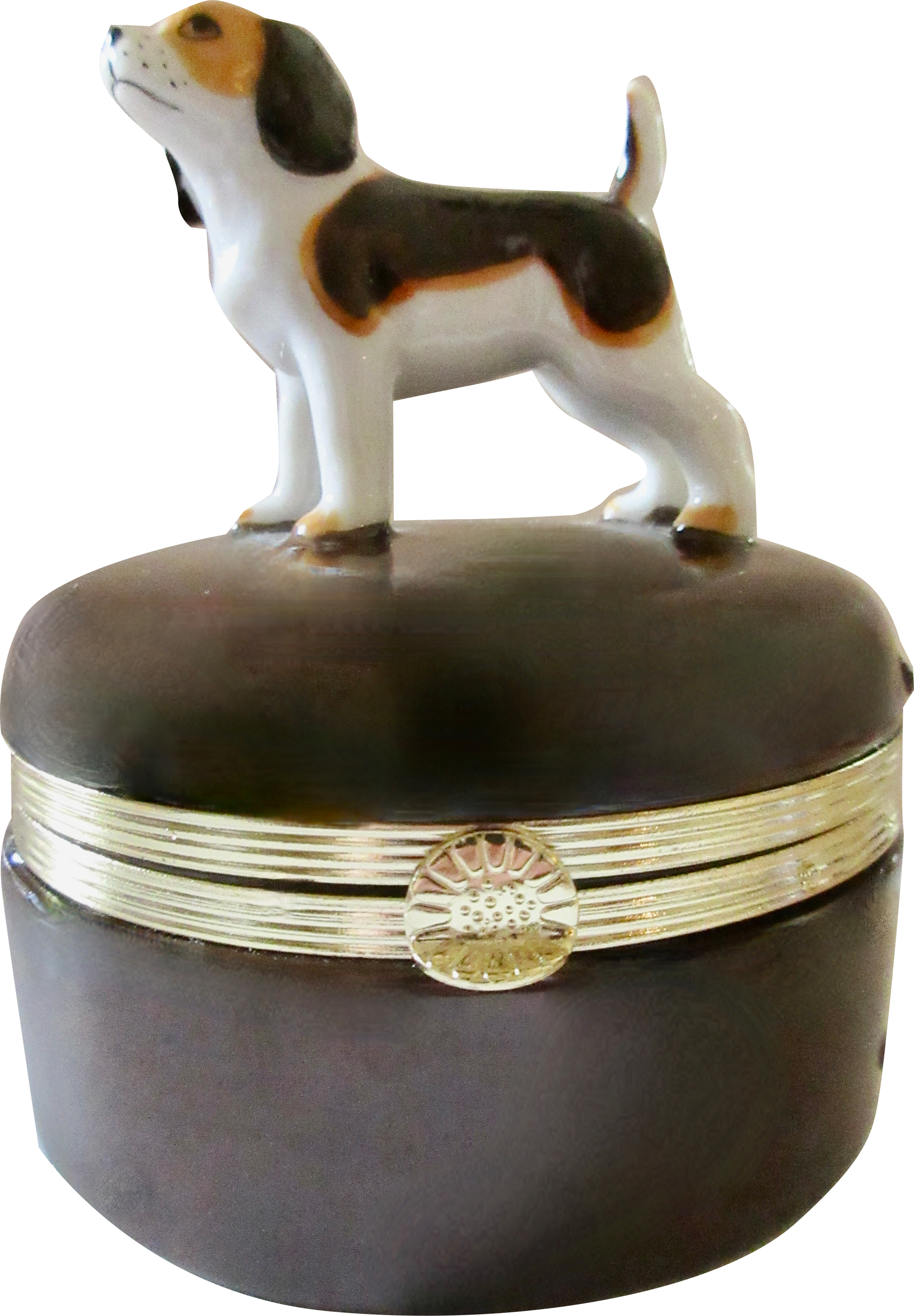 Porcelain & Ormolu Beagle Box~P77659192