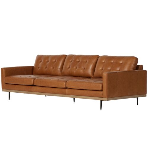 Bristol 99" Leather Tufted Sofa