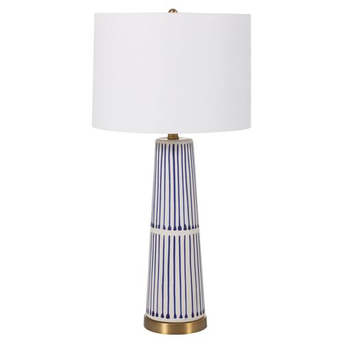 Sophie Table Lamp, Navy/White~P77422636