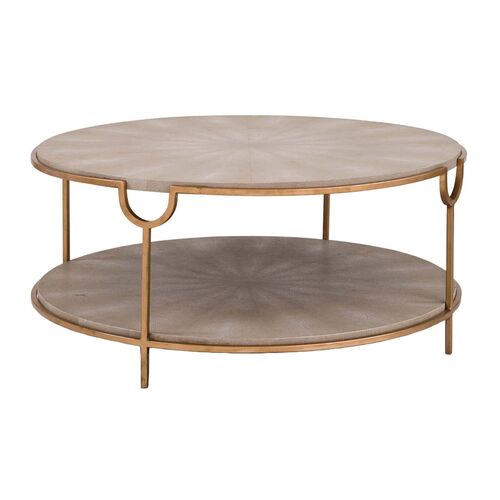 Vogue Round Coffee Table, Ivory/Gray~P77233919