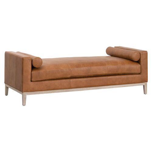 Remy Upholstered Daybed, Whiskey Brown Leather~P111119628