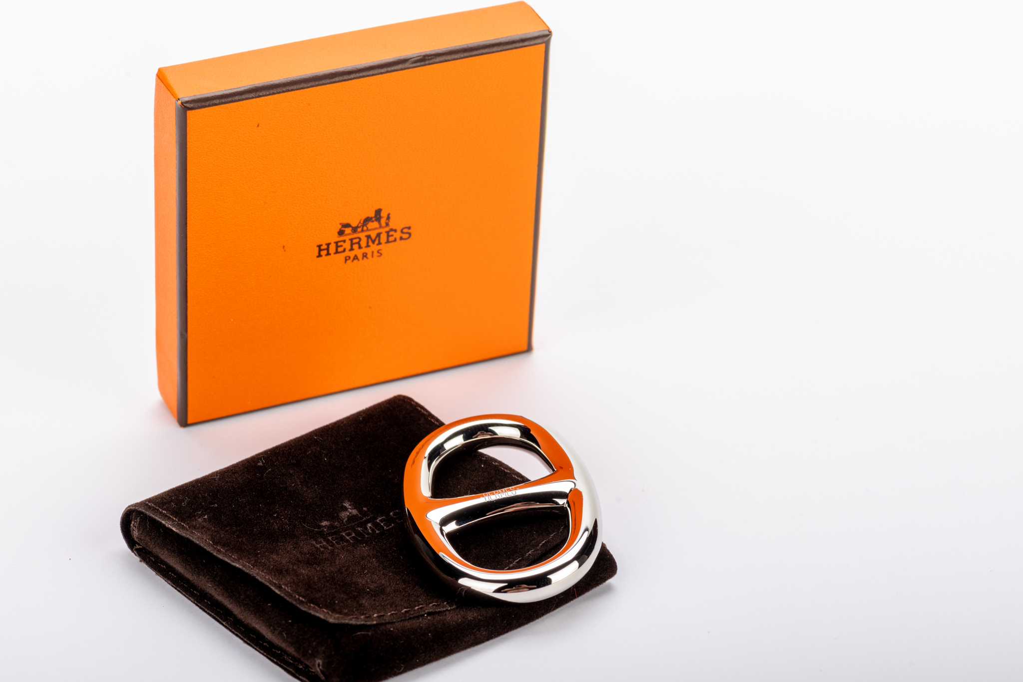 Hermès Palladium Scarf Ring~P77597145