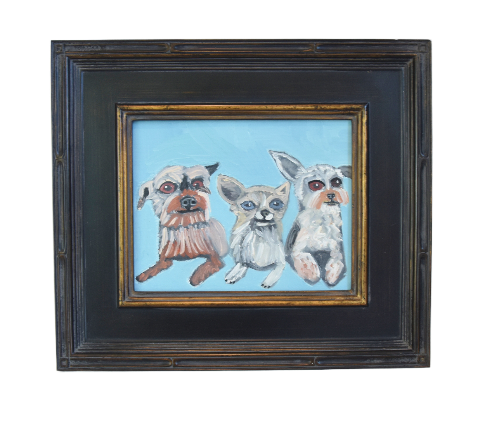Doggie Best Friends Folk Art Painting~P77688884