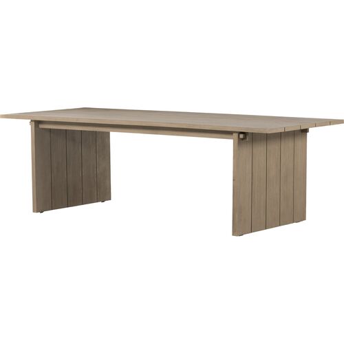 Kaan Outdoor 99" Dining Table, Washed Brown Teak~P111118090