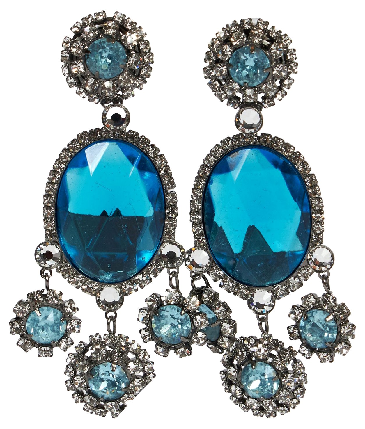 Vrba Bright Blue Chandelier Earrings~P77577721