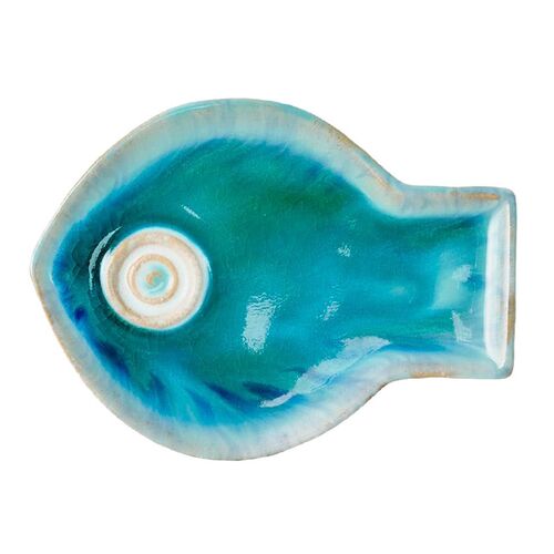 Fish Ceramic Wall Plate, Blue Fish Ceramic Wall Plate, Blue