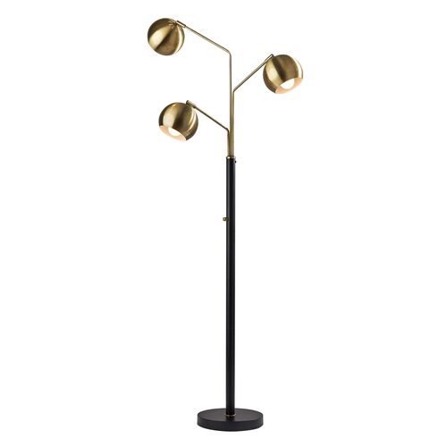 Eliza Floor Lamp, Black/Antique Brass~P77620338