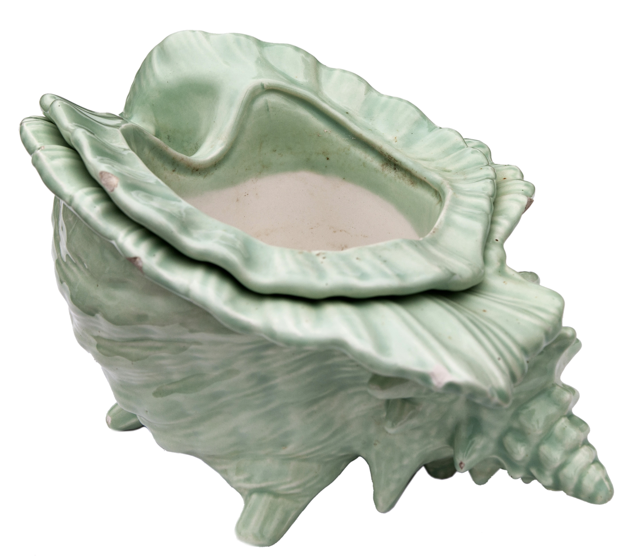 Nesting Green Ceramic Shell Pots~P77679704