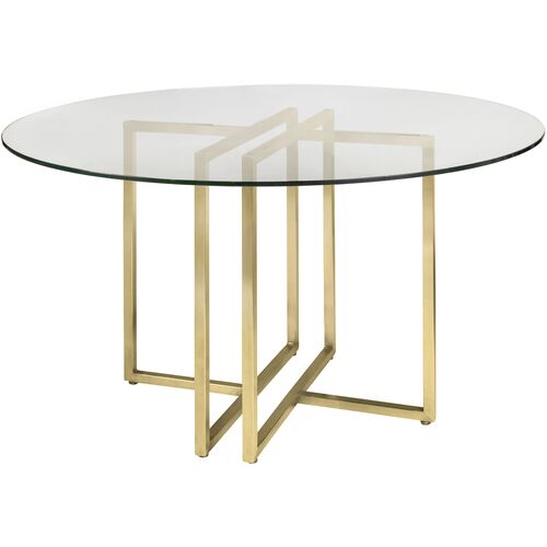 Mila Round Dining Table, Gold~P77647663