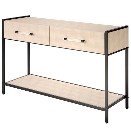 Laken Shagreen Console Table, Taupe