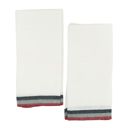 Normandy White Tea Towels, Set of 2